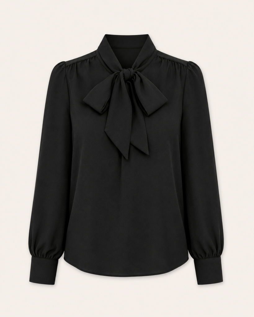 Black Front Bow Tie Shirt